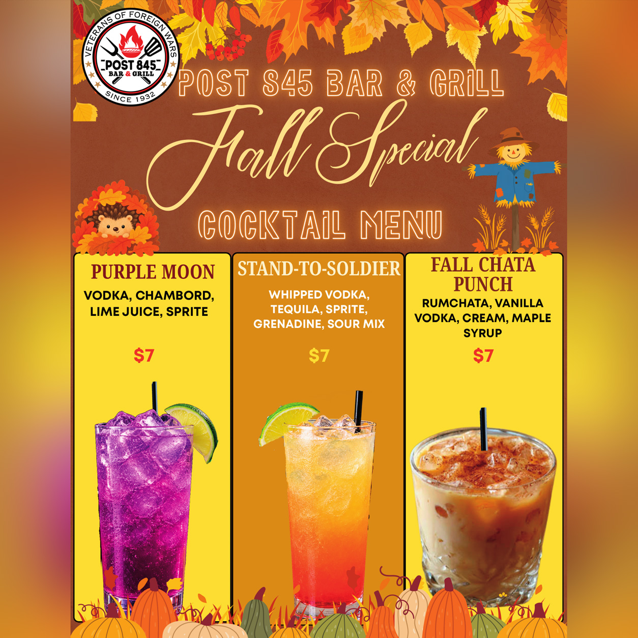 Fall Drink Specials